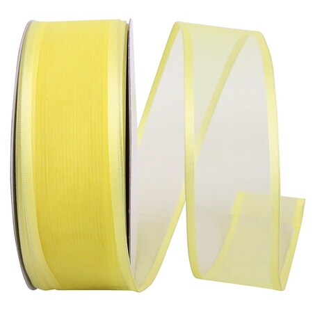Reliant Ribbon 1.5 in. Charlize Sheer Satin Wired Edge Ribbon, Yellow - 50 Yards 25771W-079-09K